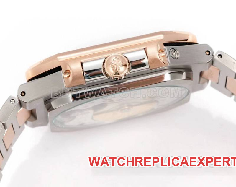 Patek Philippetop-tier watch 3k factory 45mm black blue dial240psmovement gold steel bracelet model 5822side live photo