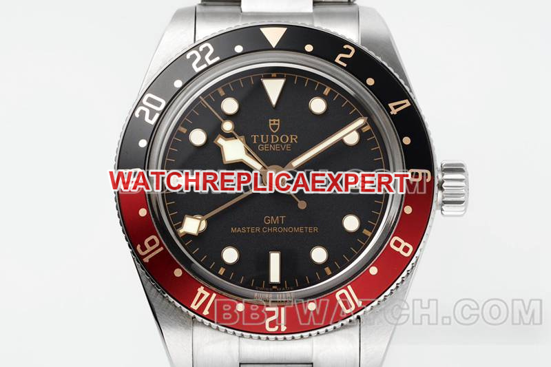 Tudor1:1replica watch ZF Factory Biwan black dial 39mm red and black circle steel bracelet model front live photo