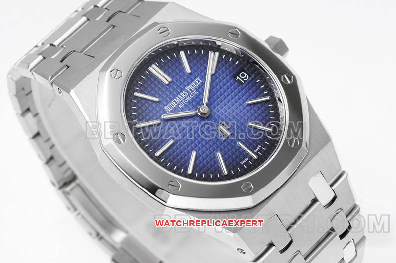 Audemars Piguet top collectible watches ZF Factory Royal Oak Smokey Blue Plate 2121 movement 15202 front real picture