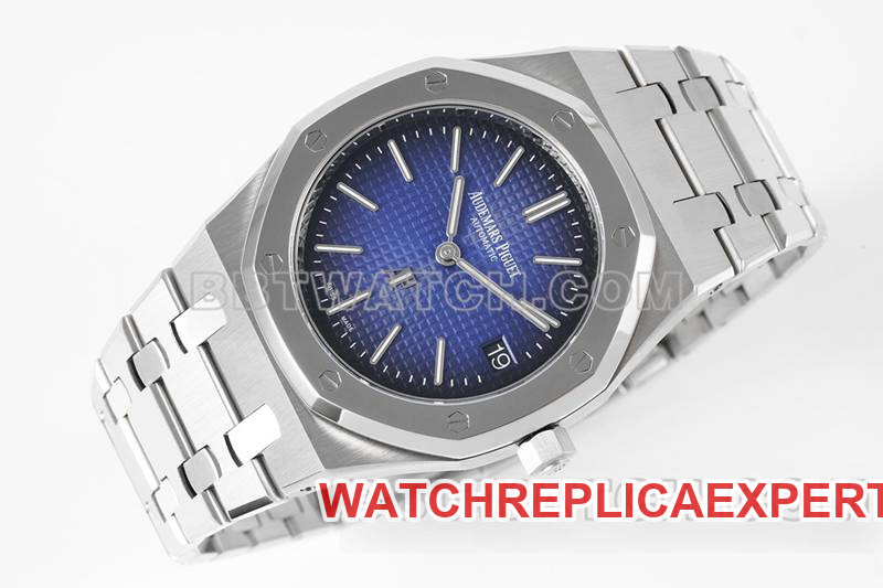 Audemars Piguet top collectible watches ZF Factory Royal Oak Smokey Blue Plate 2121 movement 15202 front real picture