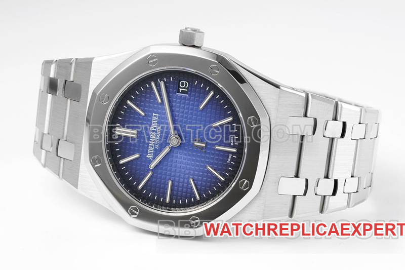 Audemars Piguet top collectible watches ZF Factory Royal Oak Smokey Blue Plate 2121 movement 15202 front real picture
