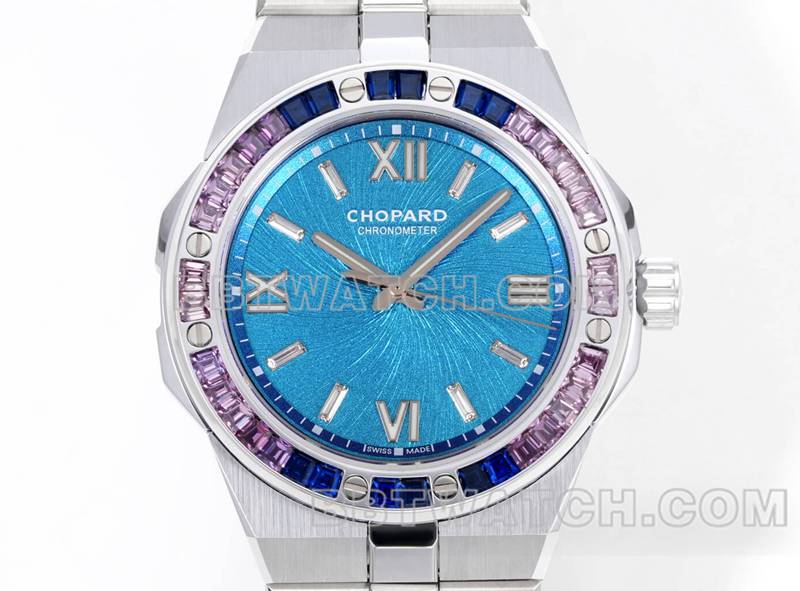 Chopard watch GH factory snow mountain proud wing 41mm blue dialsapphire crystaldiamond bezelsteel bracelet model front live photo