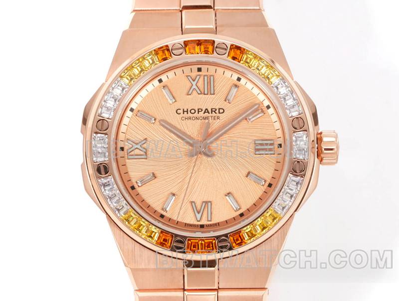 Chopard watch GH factory snow mountain proud wing 41mm rose gold plate sapphire crystal circle steel bracelet model front live photo