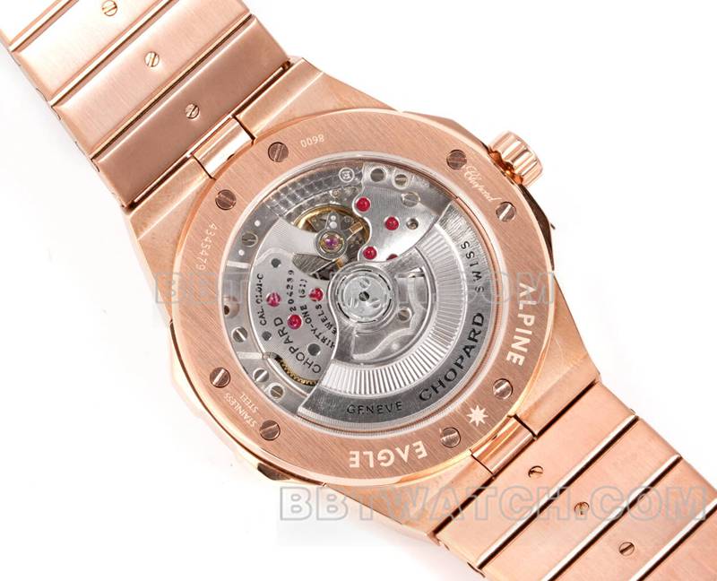 Chopard watch GH factory snow mountain proud wing 41mm rose gold plate sapphire crystal circle steel bracelet caseback live photo