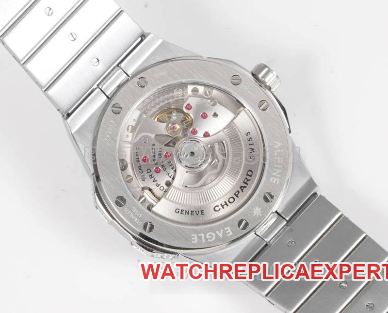 Chopard1:1replica watch GH factory Xueshan Aoyi 41mm pavé diamond steel bracelet caseback live photo
