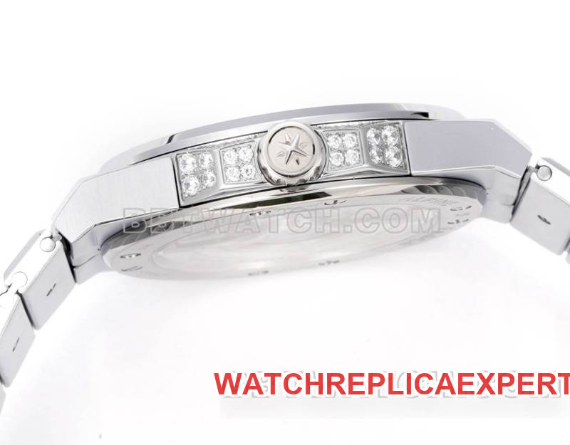 Chopard's collectible watch GH factory Xueshan Aoyi 41mm pavé diamond blue sapphire crystal circle steel bracelet model side live photo