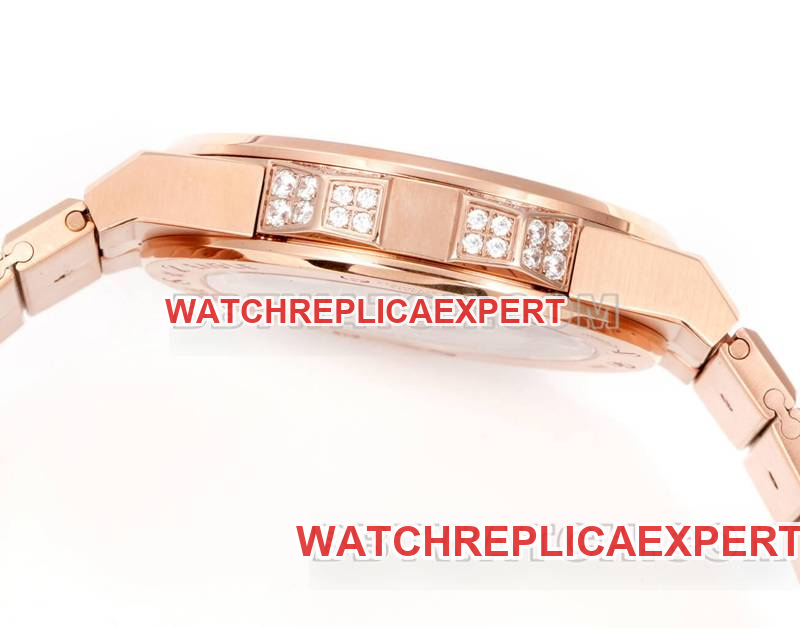 Chopard1:1replica watch GH factory snow mountain proud wing 41mm pavé diamond color sapphire crystal ring rose goldside live photo