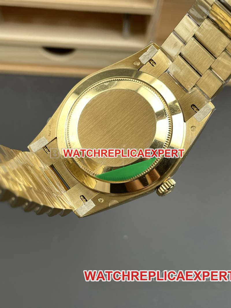 Rolex watch RC factory Day-Date40mm gold plate 3255yellow goldsteel bracelet caseback live photo