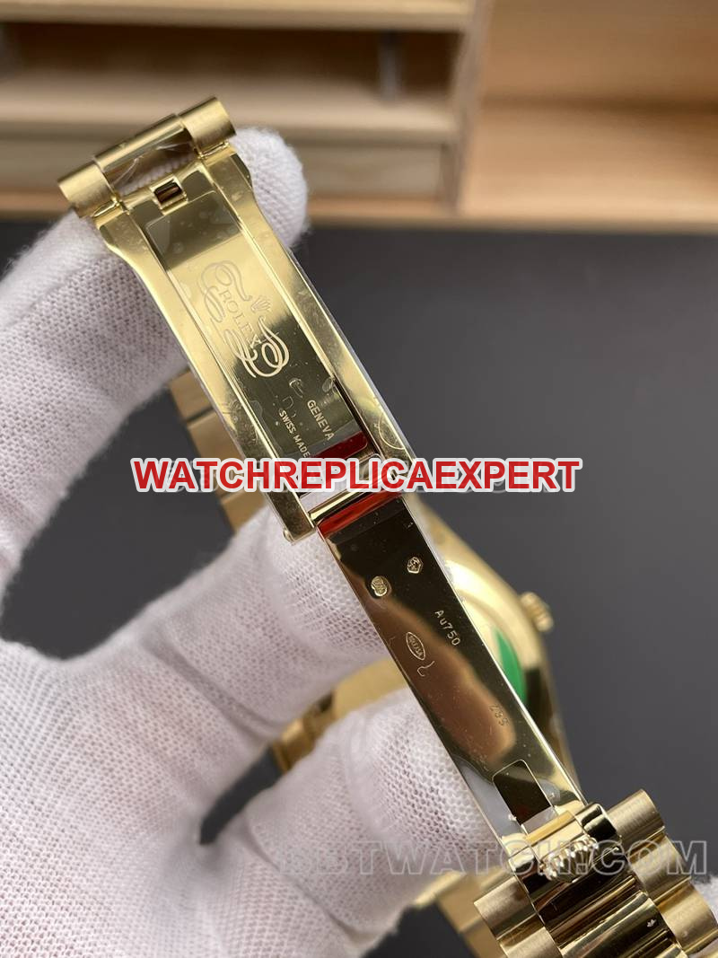 Rolex watch RC factory Day-Date40mm gold plate 3255yellow goldsteel bracelet model clasplive photos