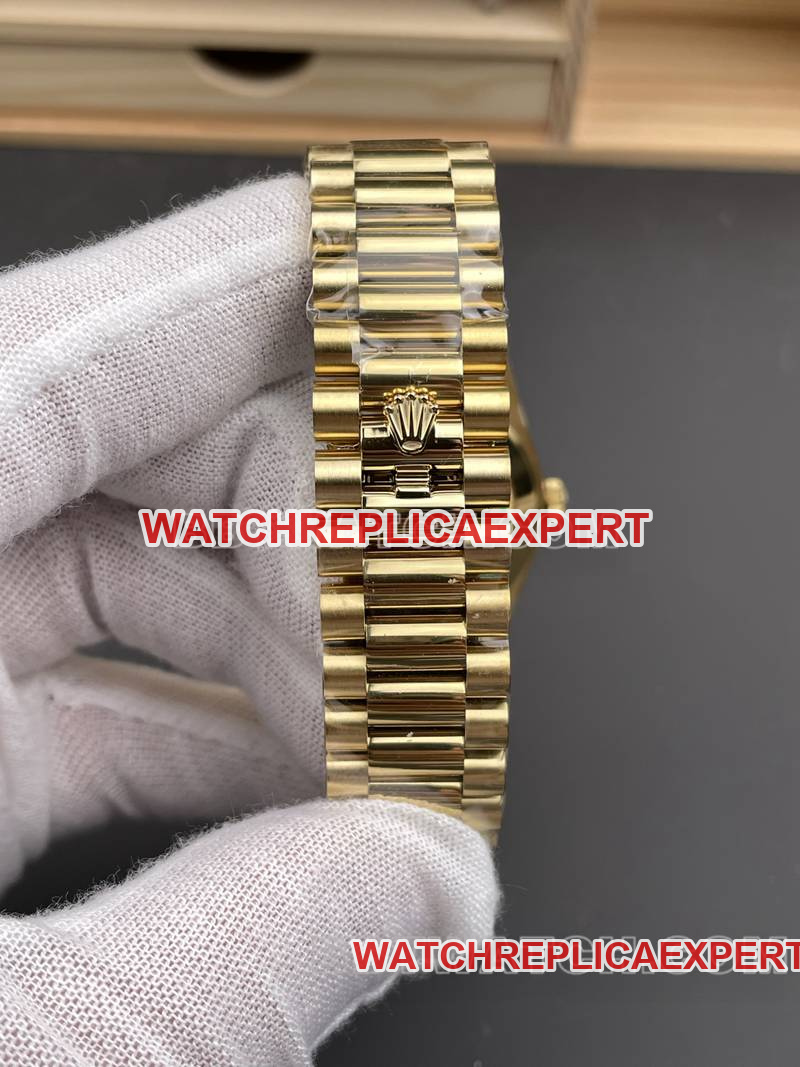 Rolex watch RC factory Day-Date40mm gold plate 3255yellow goldsteel bracelet model braceletlive photos