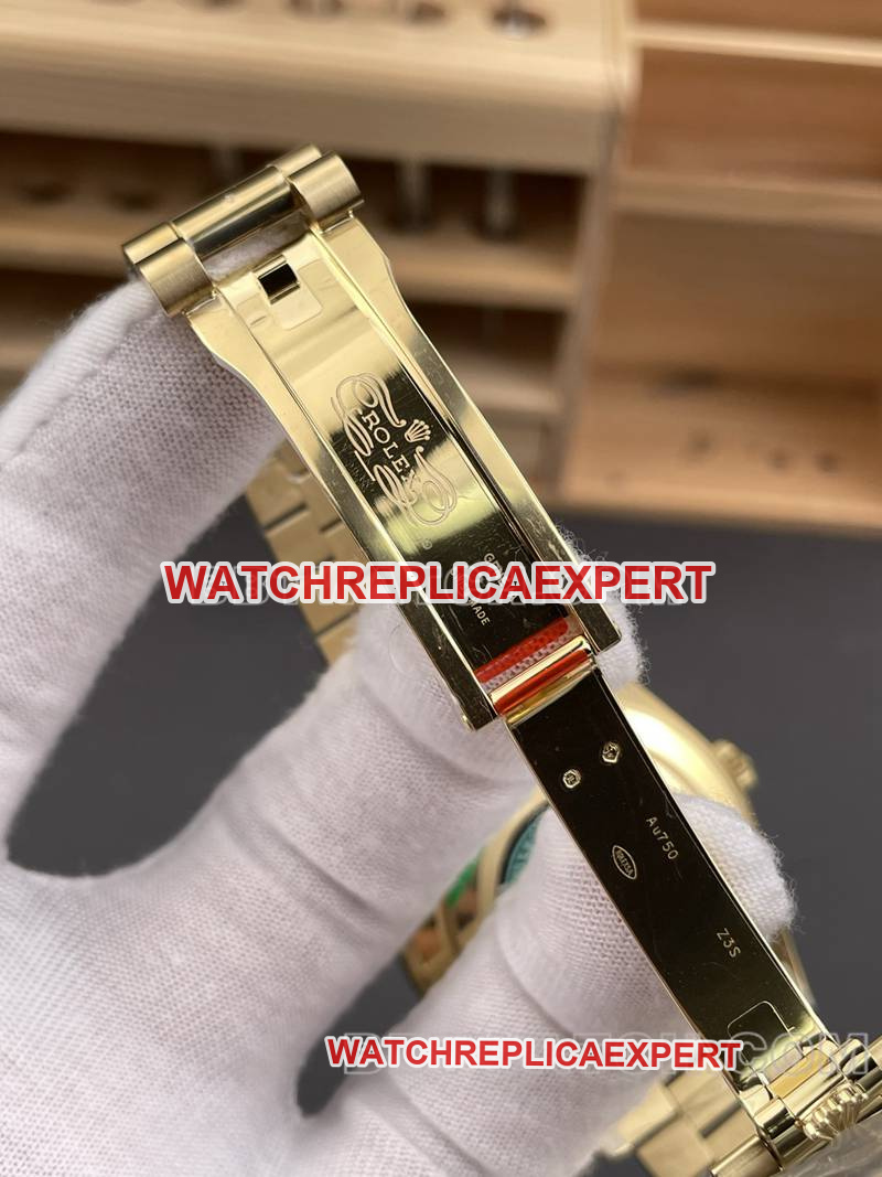 Rolex collectible watch RC factory Day-Date40mmblack dial3255yellow goldsteel bracelet model clasplive photos