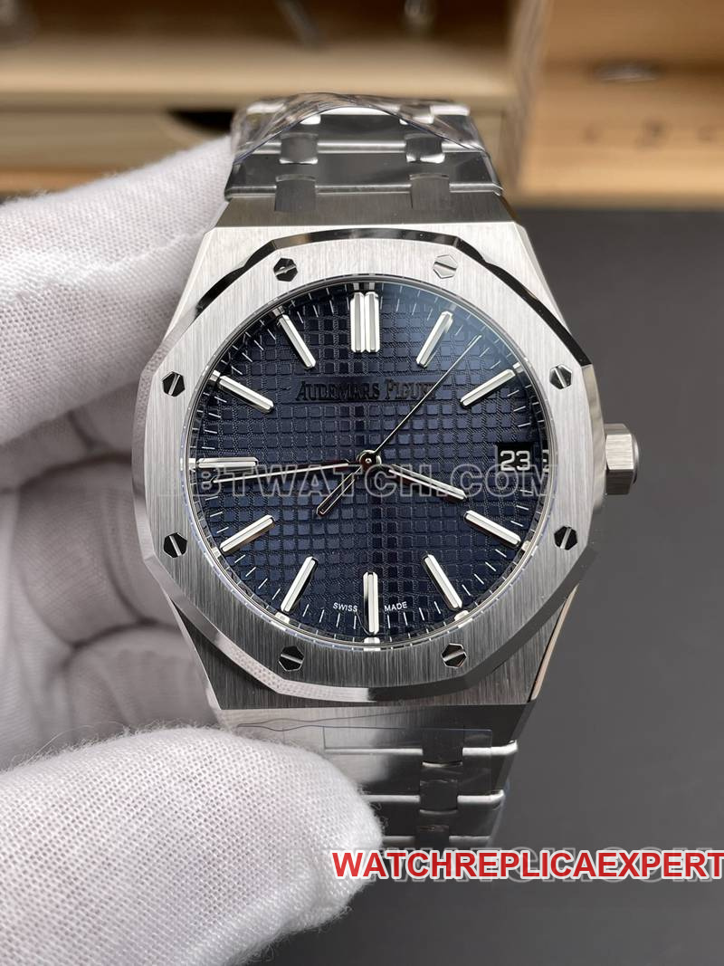 Audemars Piguet watch DDF factory Royal Oak41mmblue dial4302 mechanical steel bracelet front live photo