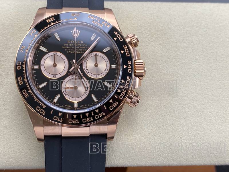 Rolextop-tier watch ARF FactoryDaytonablack dialrose gold4131 rubber model front live photo