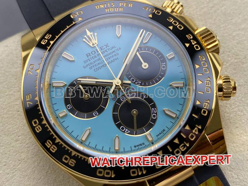 Rolextop-tier watch ARF FactoryDaytonablue dialyellow gold4131 rubber model front live photo