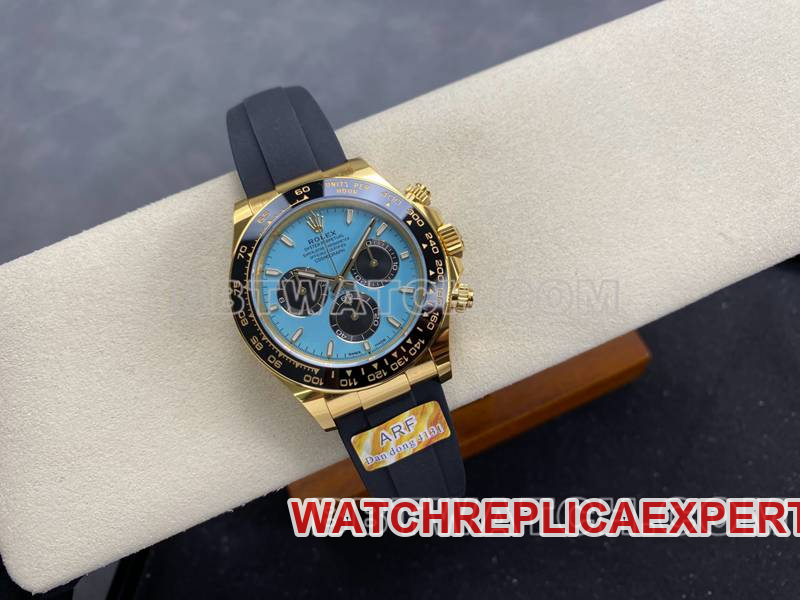 Rolextop-tier watch ARF FactoryDaytonablue dialyellow gold4131 rubber model front live photo
