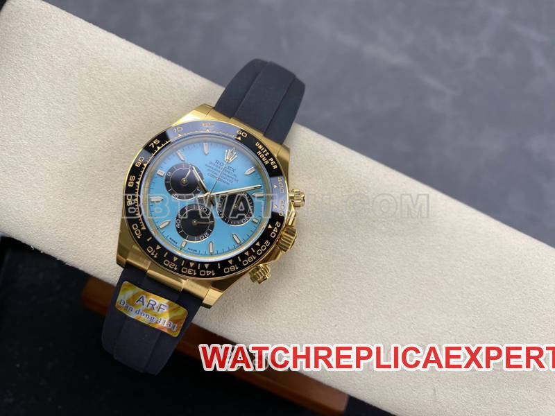 Rolextop-tier watch ARF FactoryDaytonablue dialyellow gold4131 rubber model front live photo