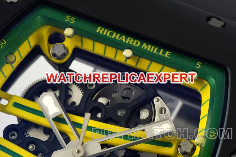 Richard Milletop-tier watch R factory hollow plate black rubber model RM061front live photo