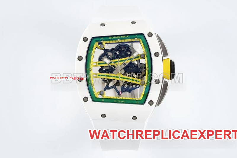 Richard Mille's collectible watch R factory hollow plate white rubber model RM061front live photo