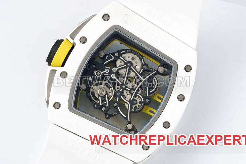 Richard Mille's collectible watch R factory hollow plate white rubber model RM061caseback live photo