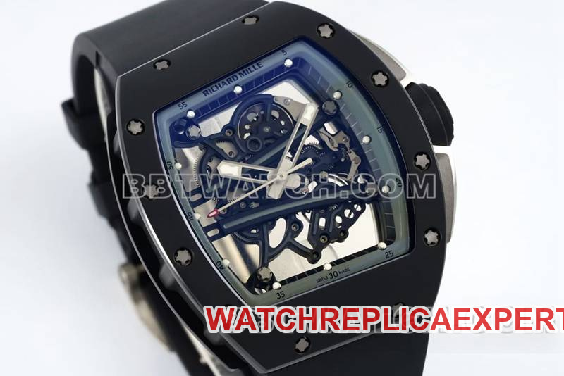 Richard Mille watch R factory hollow plate white rubber model RM061front live photo