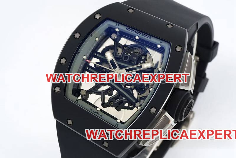 Richard Mille watch R factory hollow plate white rubber model RM061front live photo