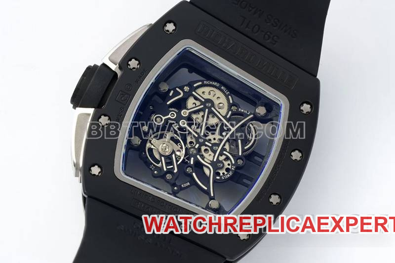 Richard Mille watch R factory hollow plate white rubber model RM061caseback live photo