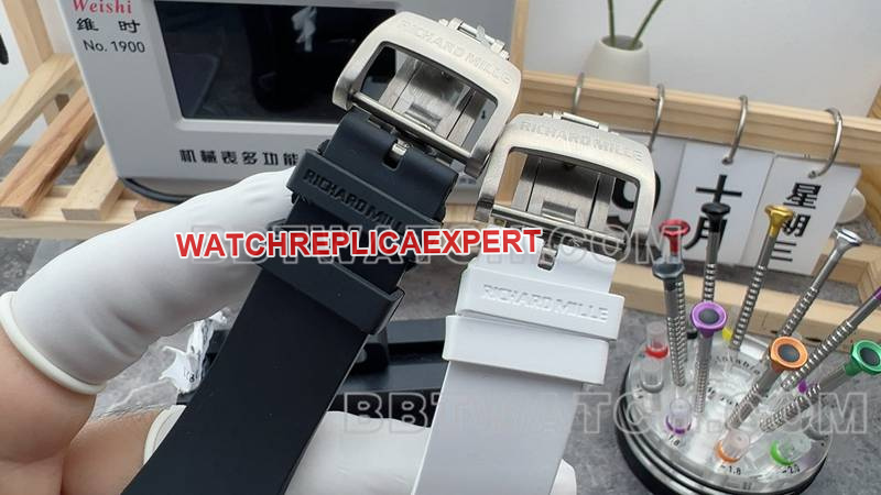 Richard Mille collectible watch R factory hollow plate white case black rubber model RM061braceletlive photos