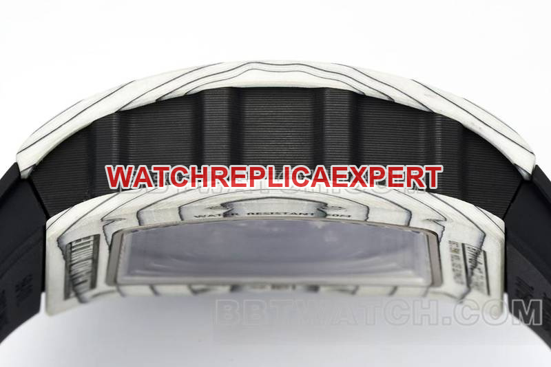 Richard Mille collectible watch R factory hollow plate white case black rubber model RM061side live photo