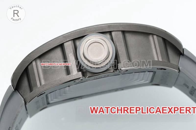 Richard Mille1:1replica watch R factory hollow plate gray rubber model RM055side live photo
