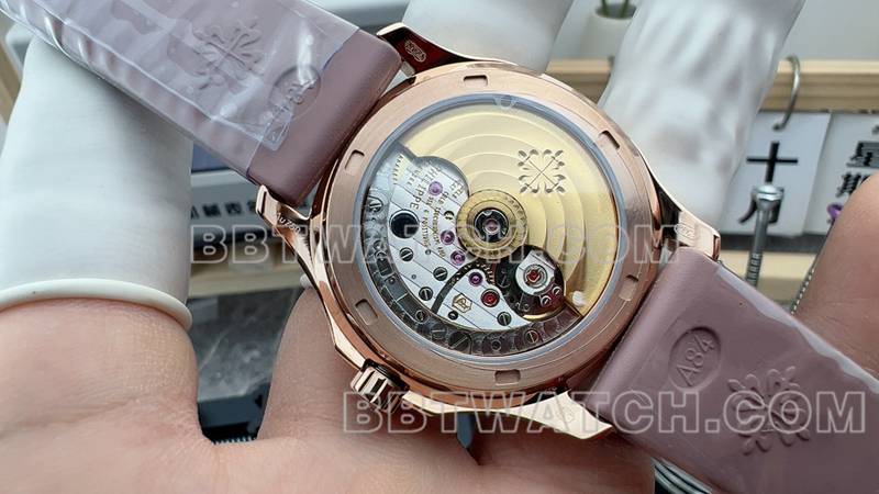 Patek Philippe collectible watch grenade white mother of pearl disc rubber model caseback live photo