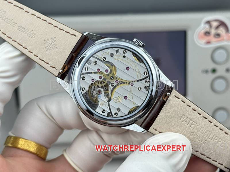 Patek Philippetop-tier watch SDF factory classic rose gold plate 39mmleather strap caseback live photo