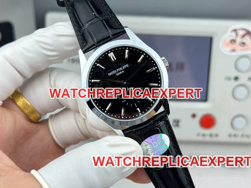Patek Philippe collectible watch SDF factory classic black dial 39mmleather strap model front live photo