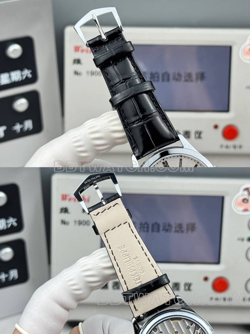 Patek Philippe1:1replica watch SDF factory classic white dial39mmleather strap model braceletlive photos