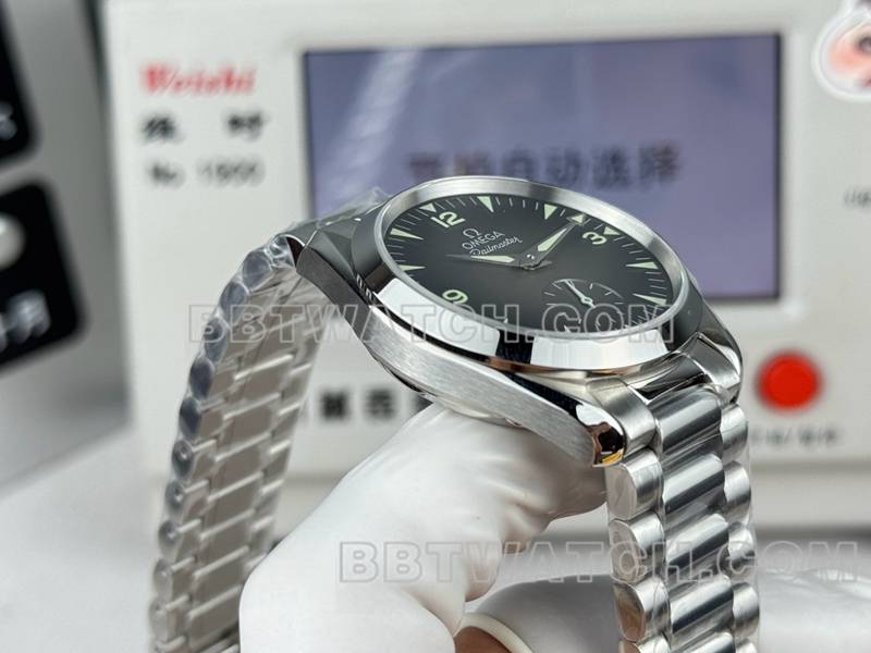 Omega watch Seamaster gray plate 38mm small seconds steel bracelet model side live photo