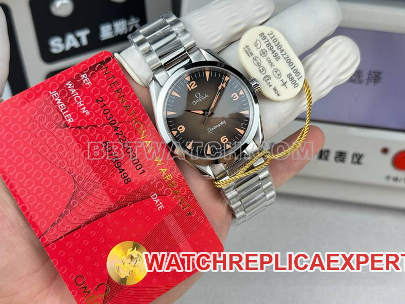 Omega collectible watch Seamaster brown dial 38mm small seconds steel bracelet model front live photo