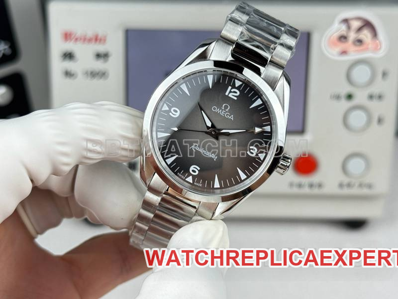 Omegatop-tier watch Seamaster gray plate 38mm steel bracelet front live photo