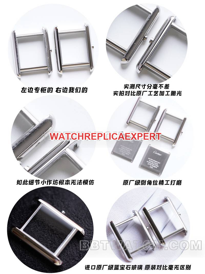 Original factory Cartiertop-tier watch tank silver white dial genuine and fake comparison review front live photo