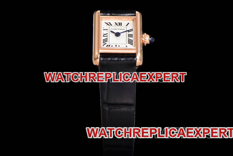 Cartier top collectible watches F1 factory tank white disk rose gold case belt models front real picture