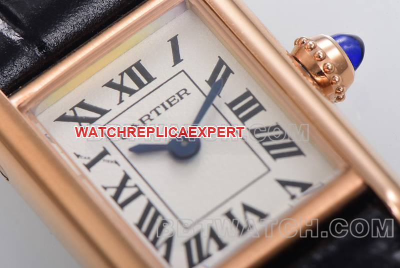 Cartier top collectible watches F1 factory tank white disk rose gold case belt models front real picture