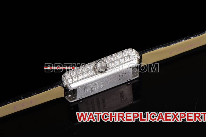 Cartier1:1replica watch F1 factory tank white dialdiamond bezelleather strap model side live photo