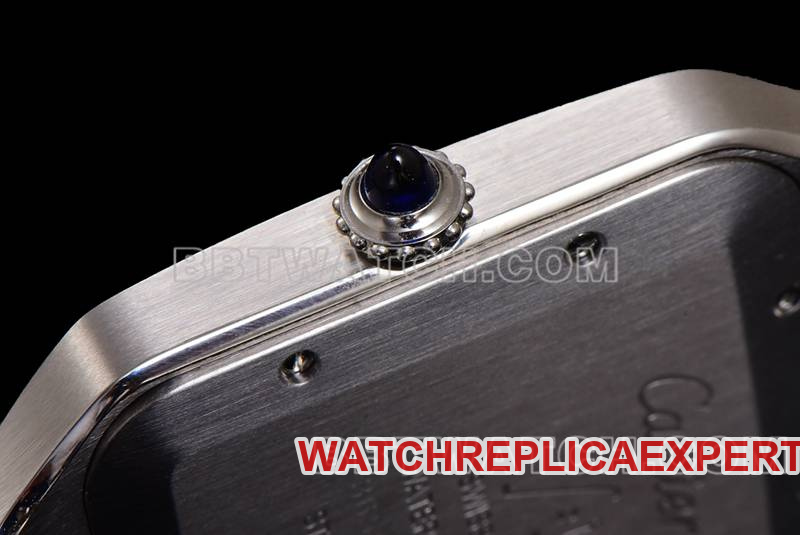 Cartier watch F1 factory Santos white dialyellow gold ring leather strap model side live photo