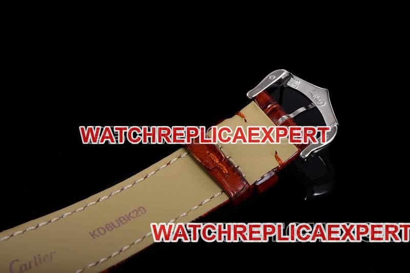 Cartiertop-tier watch F1 factory Santos pink plate leather strap model braceletlive photos