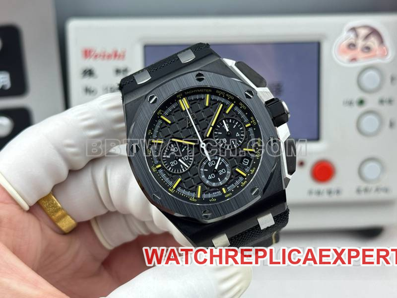 Audemars Piguet collectible watch LS factory Royal Oak offshore type 43MM black dialchronograph mechanical rubber model 26420front live photo