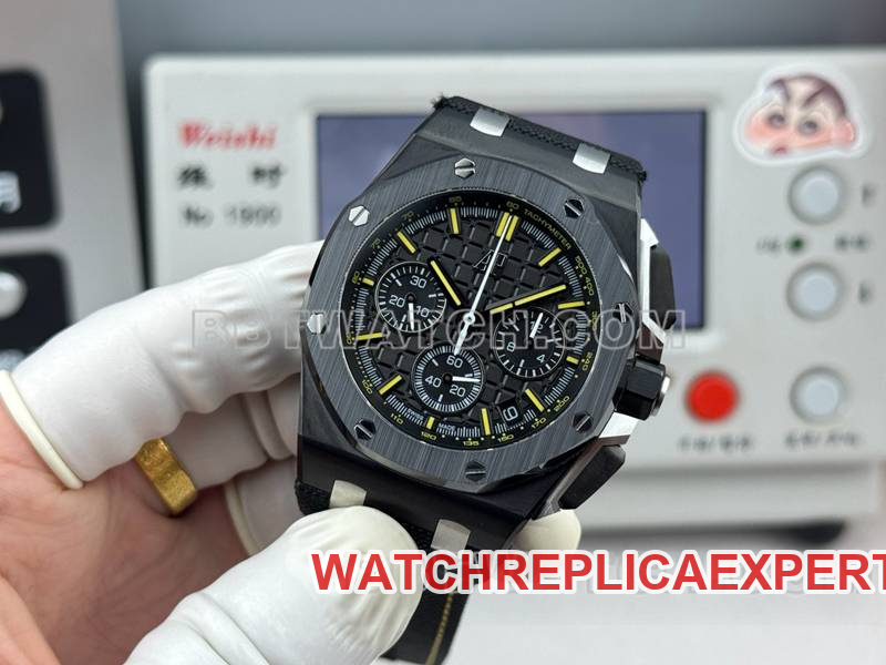 Audemars Piguet collectible watch LS factory Royal Oak offshore type 43MM black dialchronograph mechanical rubber model 26420front live photo