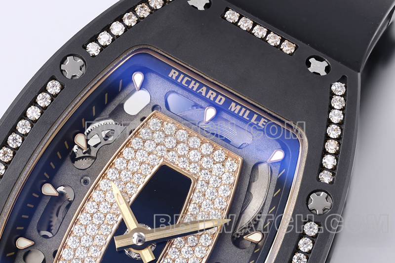 Richard Mille collectible watch ZF Factory black ceramic diamond mechanical watch RM07-1front live photo