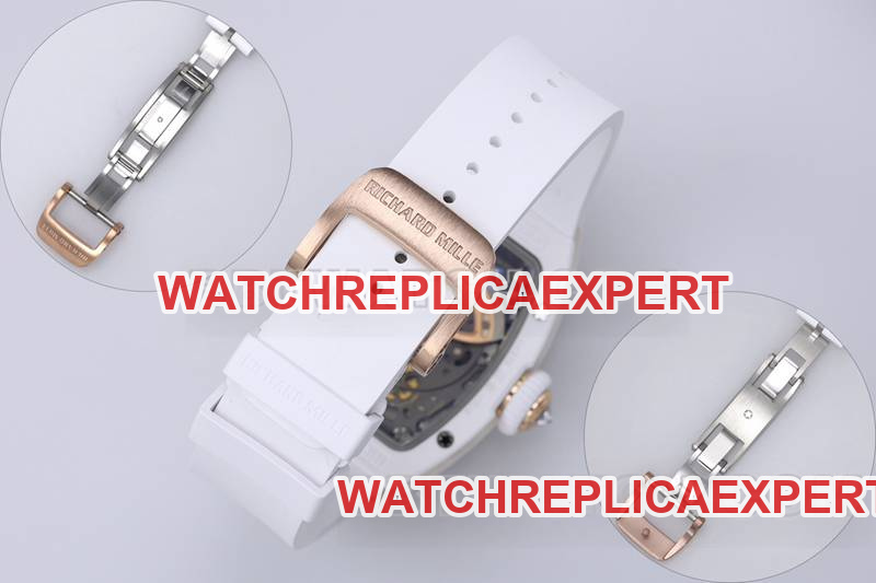 Richard Mille Watch ZF Factory White Ceramic Red Plate Diamonds Mechanical Watch RM07-1 Strap Actual Picture