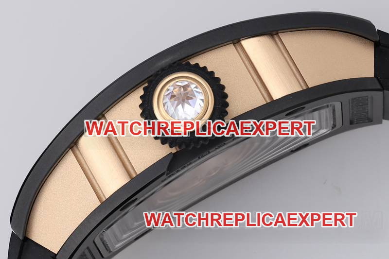 Richard Mille collectible watch ZF Factory black ceramic red plate diamond mechanical watch RM07-1side live photo