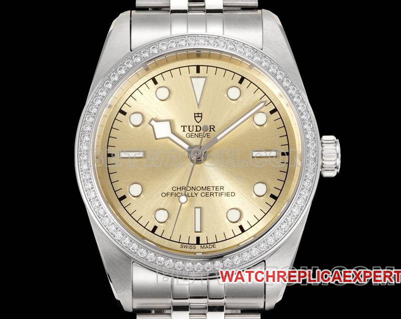 Tudor watch V9 Factory Biwan gold plate 41mm Swarovski diamond circle mechanical steel bracelet front live photo