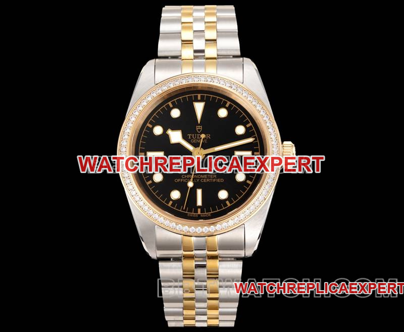 Tudortop-tier watch V9 Factory Biwan 41mm Swarovski diamond ring mechanical gold steel bracelet front live photo