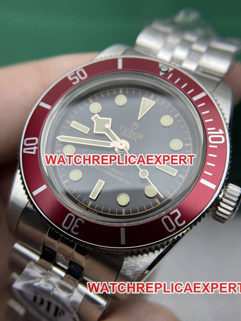 Tudor watch DIF factory Biwan 41mm small red shield mechanical steel bracelet model front live photo